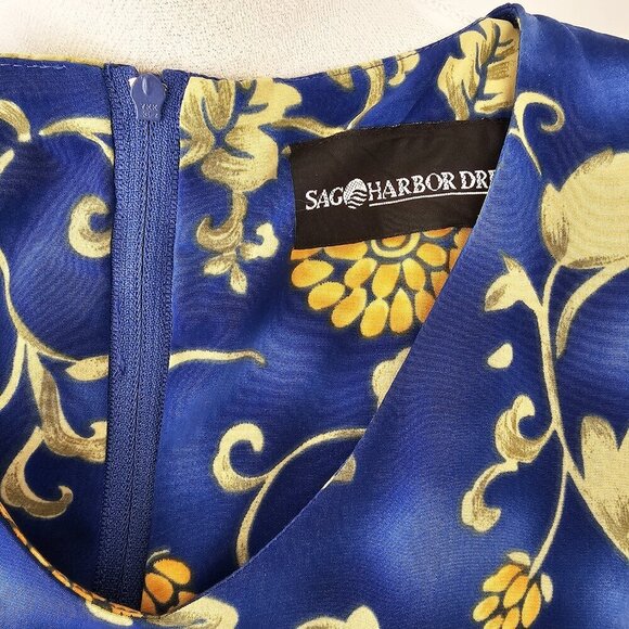 Sag Harbor Blue Floral Print Sheath Dress - Picture 3 of 4